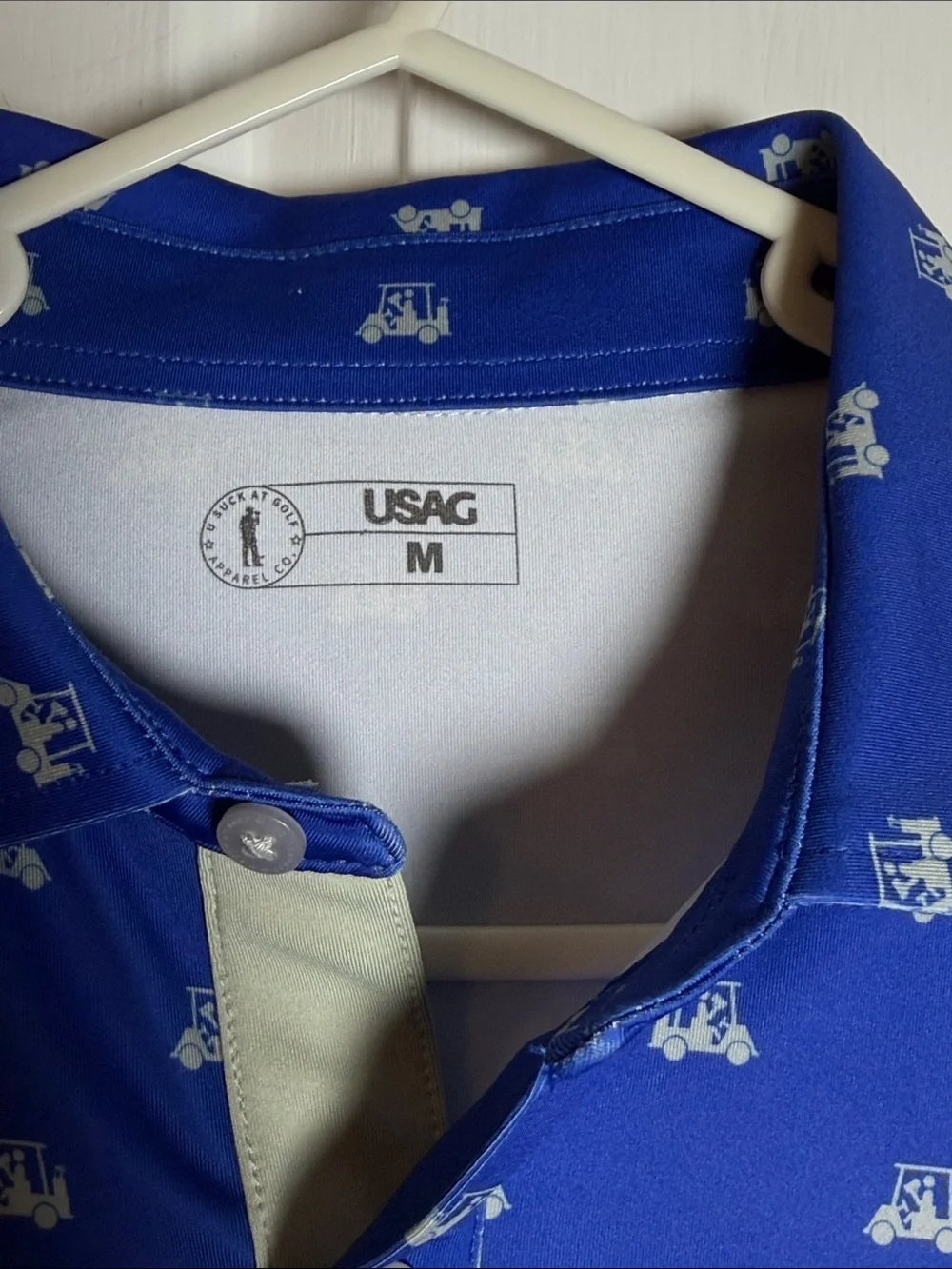 Men’s Ditzy Drinkers" Golf Polo from the brand U Suck at Golf (USAG) Size Medium - Picture 3 of 7